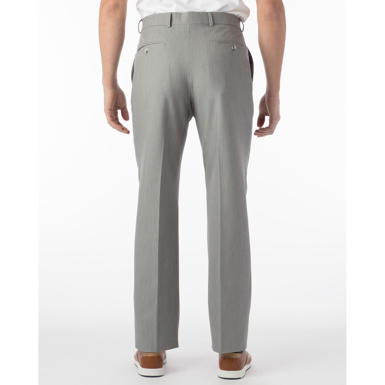 Comfort-EZE Commuter Bi-Stretch Gabardine Trouser in Pearl Grey, Size 38 (Dunhill Traditional Fit) by Ballin