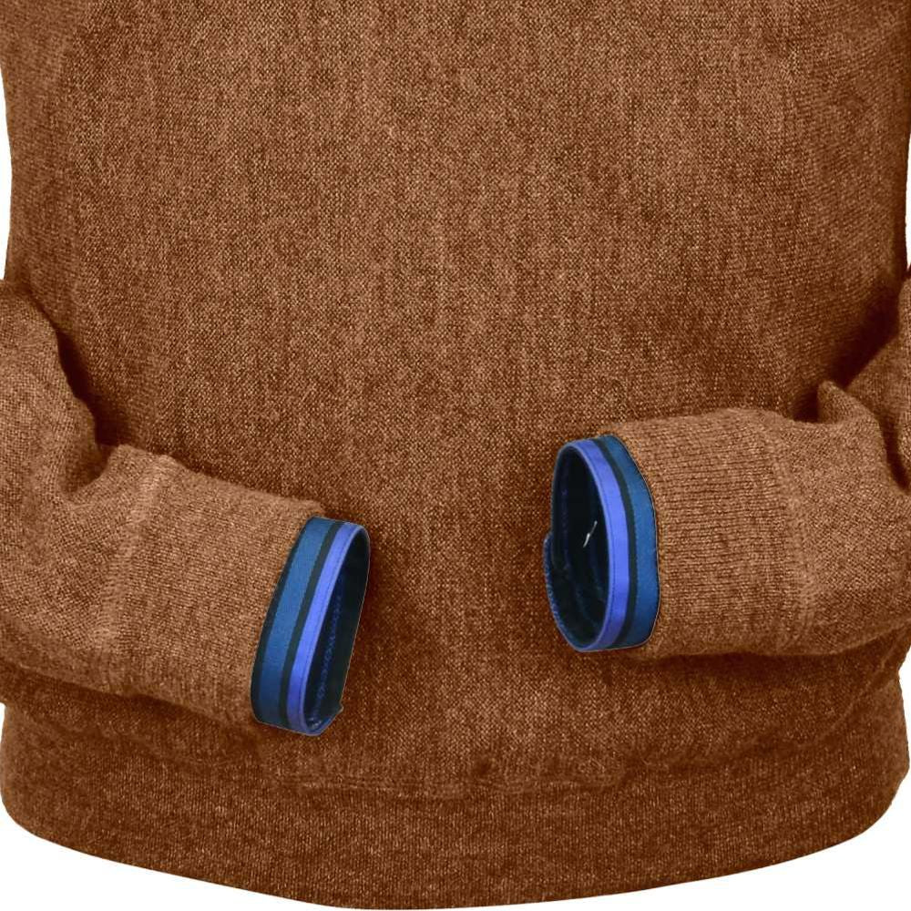 Baby Alpaca 'Links Stitch' Sweatshirt-Style Crew Neck Sweater in Soft Brick Heather by Peru Unlimited