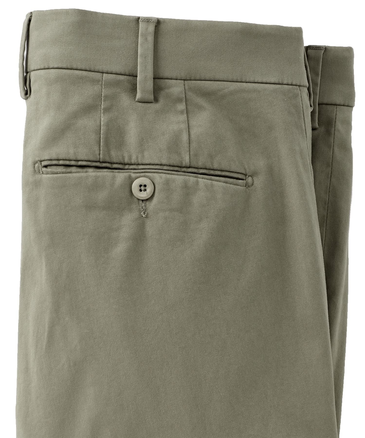 Supima Sateen Italian Luxury Flat Front Cotton Trouser in Light Olive (Choice of Fits) by 6 East by Ballin