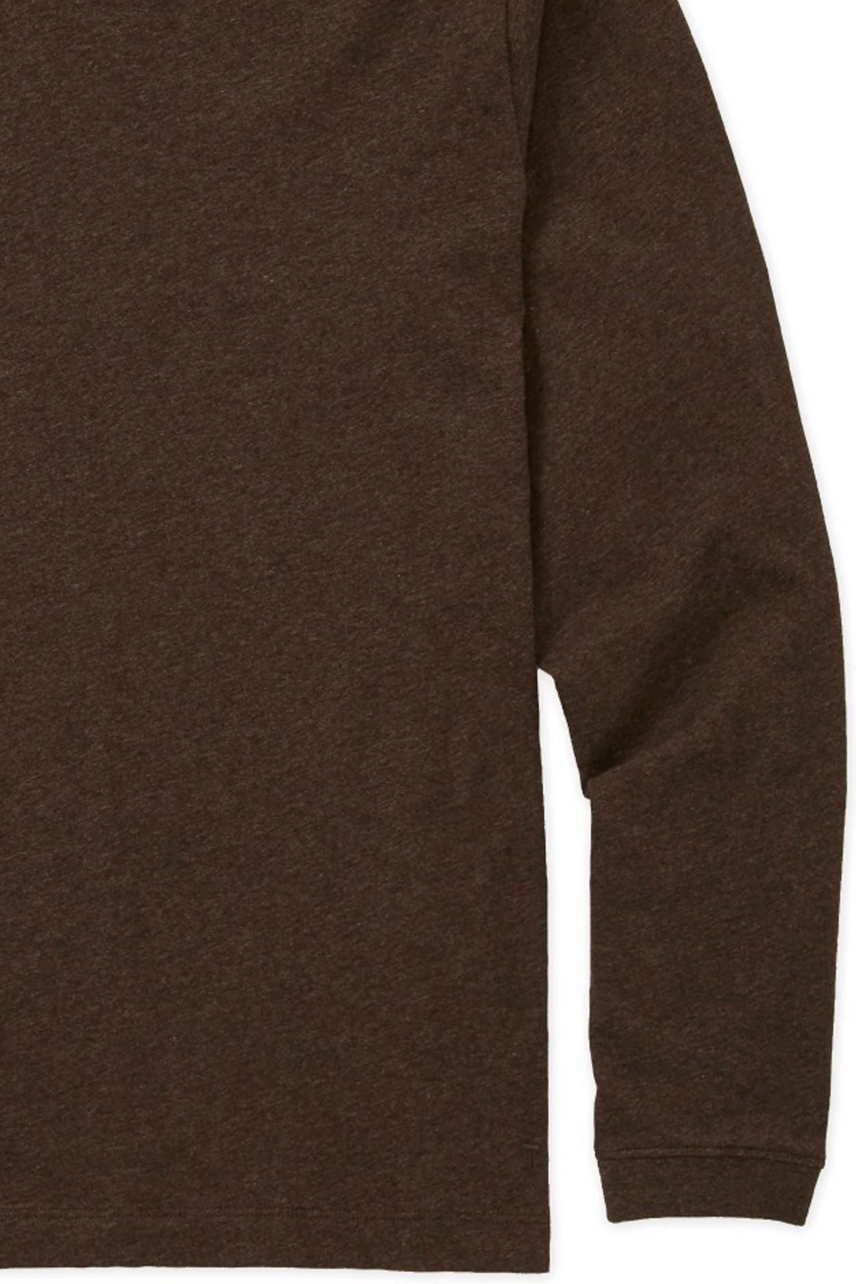 Luxe Mélange Long Sleeve Crew Neck Peruvian Cotton Tee Shirt in Brown by Left Coast Tee