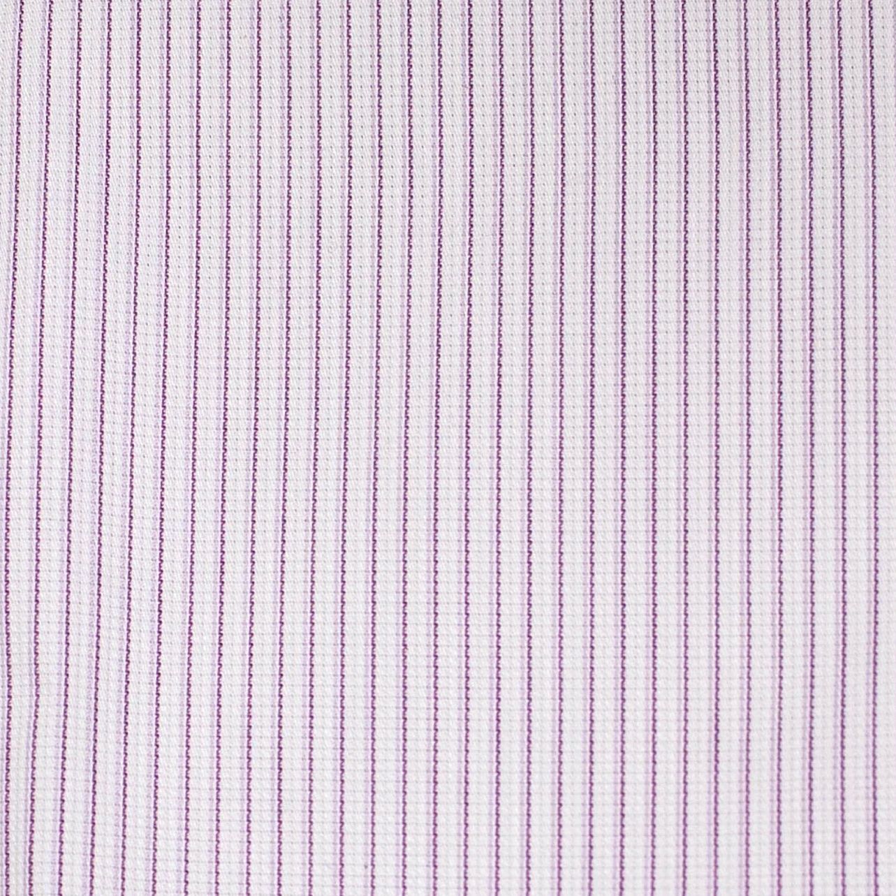 Lavender Textured Stripe Stretch Cotton Wrinkle-Free Dress Shirt with Spread Collar by Cooper & Stewart