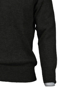 Royal Alpaca 2-Button Shawl Collar Sweater in Charcoal Heather by Peru Unlimited
