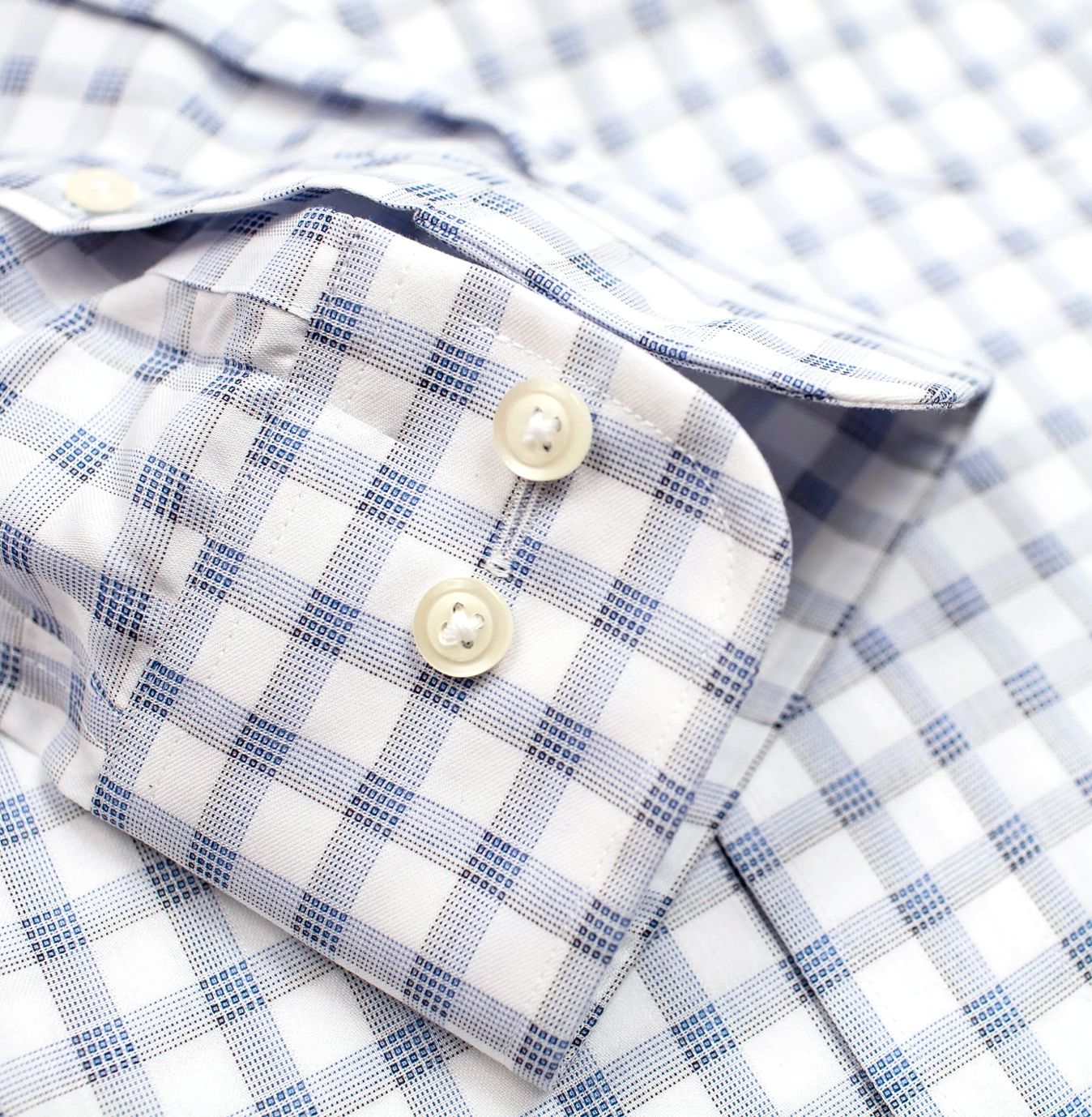 blue square dress shirt Blue Square Stretch Cotton Button Up