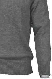 Royal Alpaca 2-Button Shawl Collar Sweater in Sky Grey Heather by Peru Unlimited