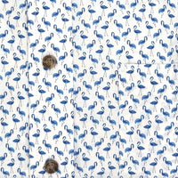Blue Flamingo Cotton Button-Down Long Sleeve Sport Shirt by Viyella