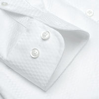 The Washington - Wrinkle-Free Tonal Check Cotton Dress Shirt in White (Size 15 1/2 - 34/35) by Cooper & Stewart