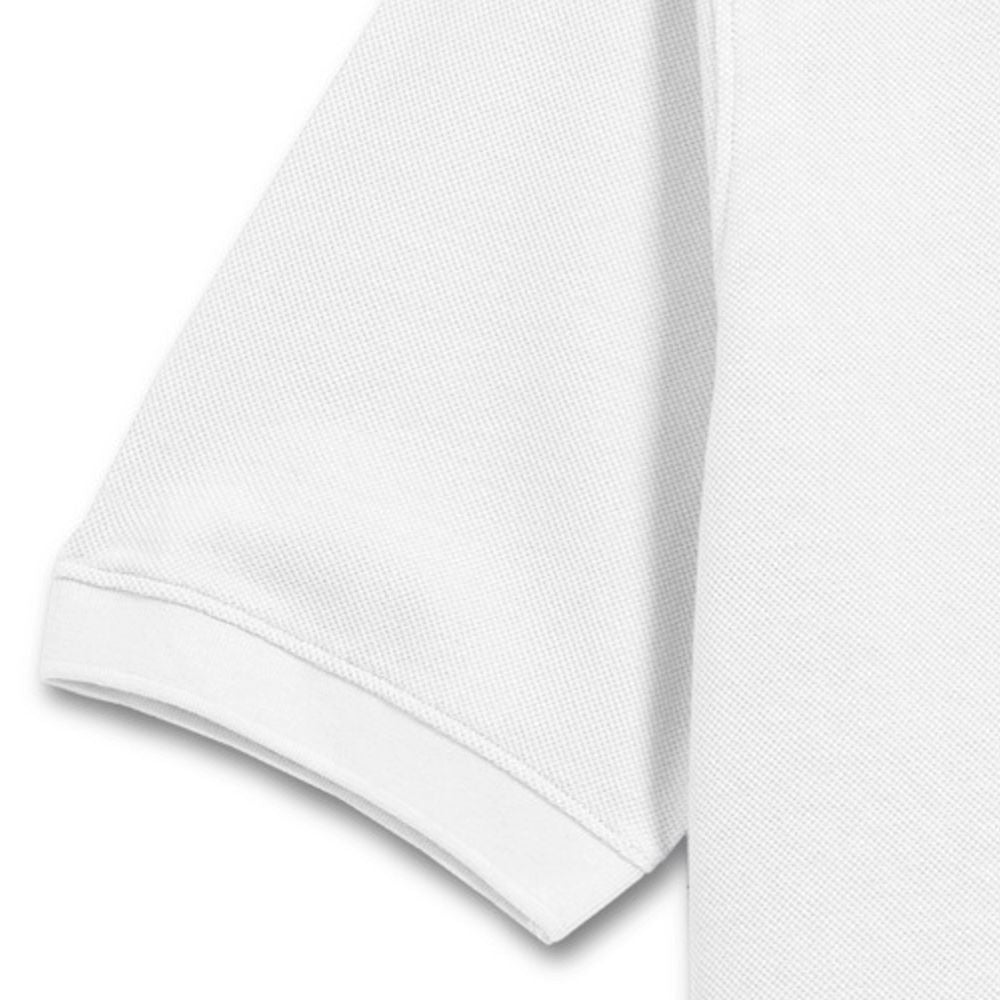 Pima Pique Short Sleeve Two-Button Polo in White by Scott Barber