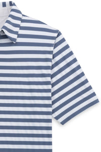 Prep Stripe Performance Polo in Indigo by Scott Barber