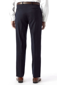 Super 130s Loro Piana Wool Gabardine Flat Front Trouser in Mariner (Choice of Fits) by 6 East by Ballin