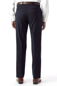 Super 130s Loro Piana Wool Gabardine Flat Front Trouser in Mariner (Choice of Fits) by 6 East by Ballin