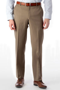Super 120s Wool Gabardine Comfort-EZE Trouser in Cork (Flat Front Models) by Ballin