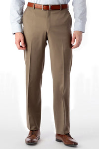 Super 120s Wool Gabardine Comfort-EZE Trouser in Cork (Flat Front Models) by Ballin
