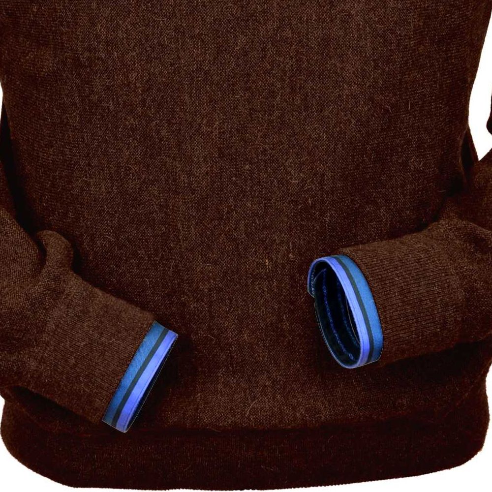 Baby Alpaca 'Links Stitch' Sweatshirt-Style Crew Neck Sweater in Bark Heather by Peru Unlimited