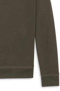 Lightweight Merino Wool Blend Crew Neck Sweatshirt in Cocoa by Scott Barber