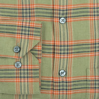 Lightweight Flannel Sport Shirt in Sage and Spice by Scott Barber