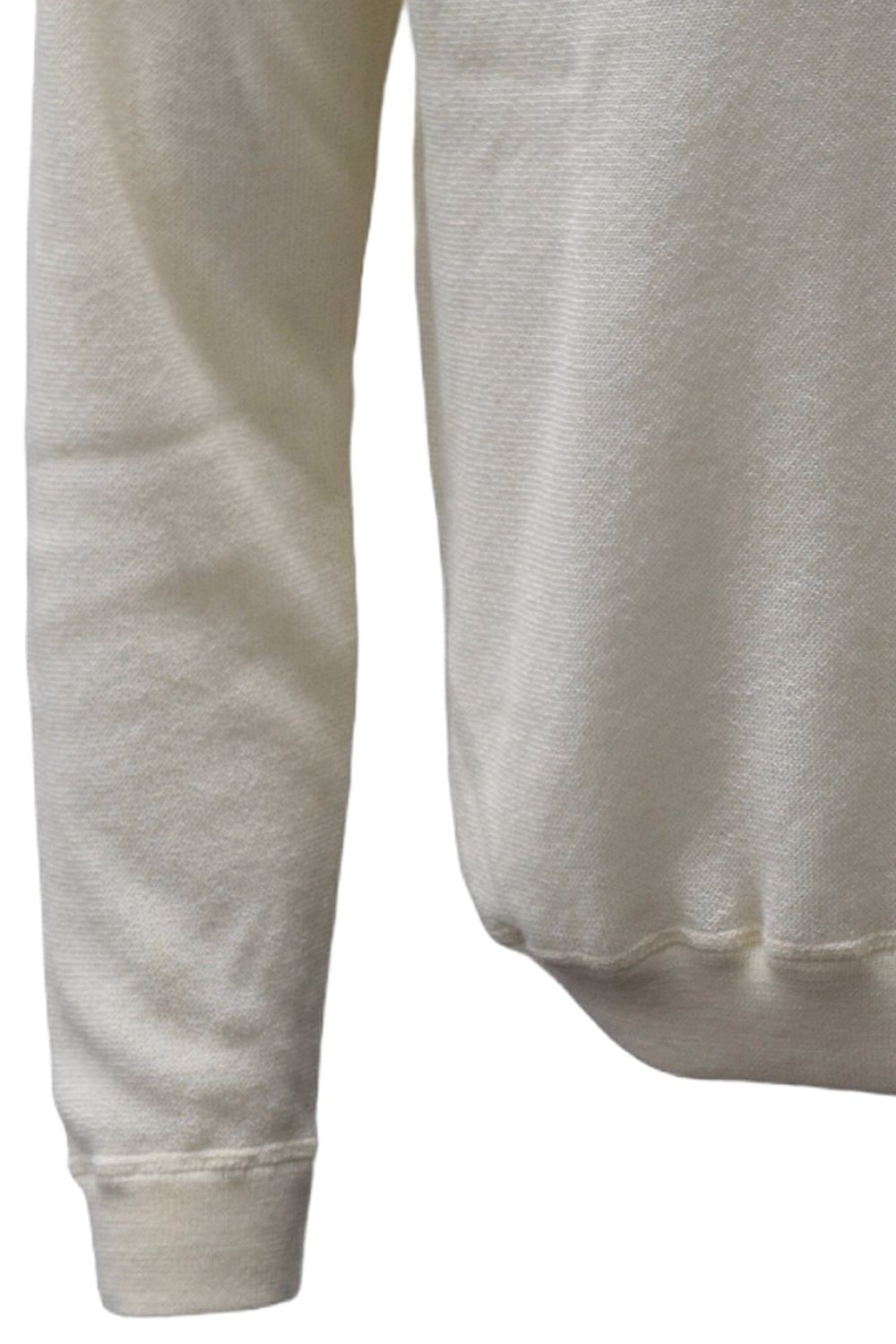Baby Alpaca Links Knit Raglan Sleeve Sweatshirt-Style Sweater in Off White by Blue 1899