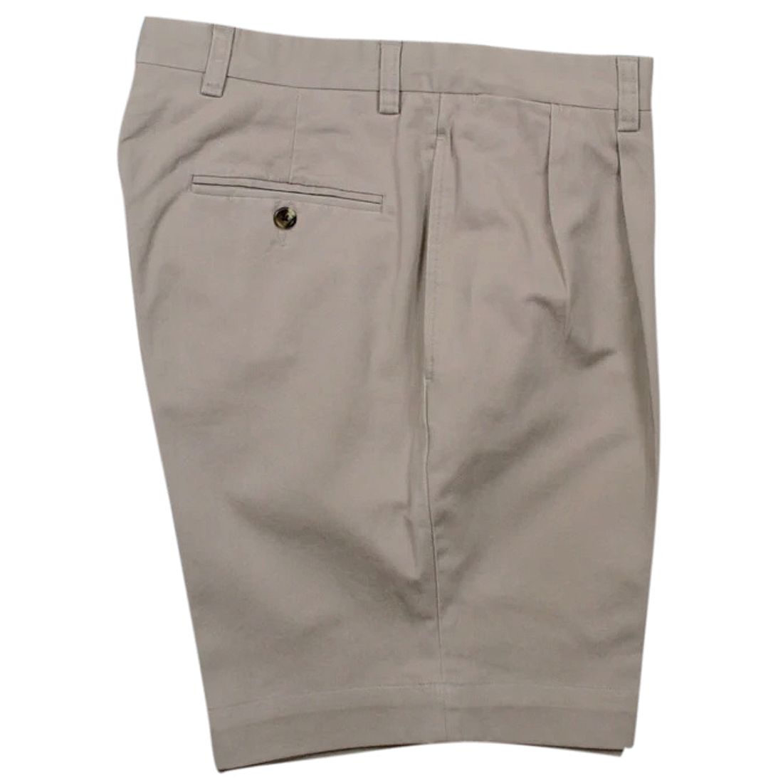 Washed Khaki Shorts in Khaki (Oak9 Double Reverse Pleat) by Charleston Khakis