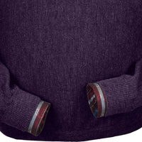 Baby Alpaca 'Links Stitch' Open Bottom Crew Neck Sweater in Plum Heather (Size XX-Large) by Peru Unlimited