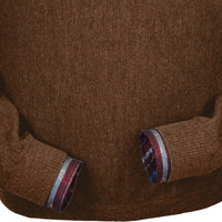Baby Alpaca 'Links Stitch' Open Bottom Crew Neck Sweater in Khaki Heather by Peru Unlimited
