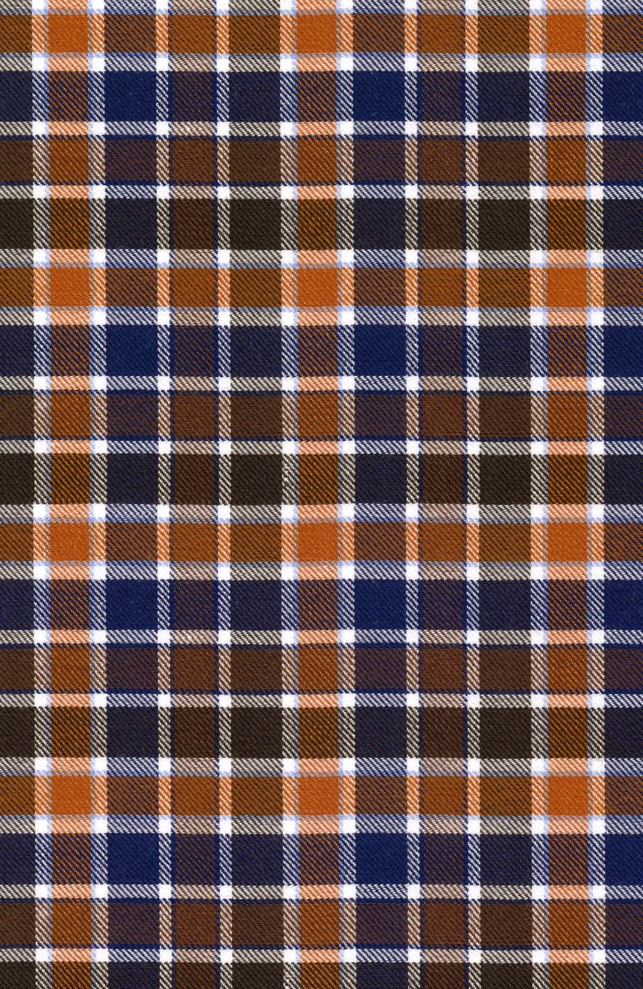 Prep Twill Check Long Sleeve Sport Shirt with Button Down Collar in Auburn and Navy Multi by Scott Barber