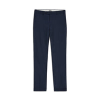 Devon Flat Front Sharkskin Wool Trouser in Navy (Modern Full Fit) by Zanella