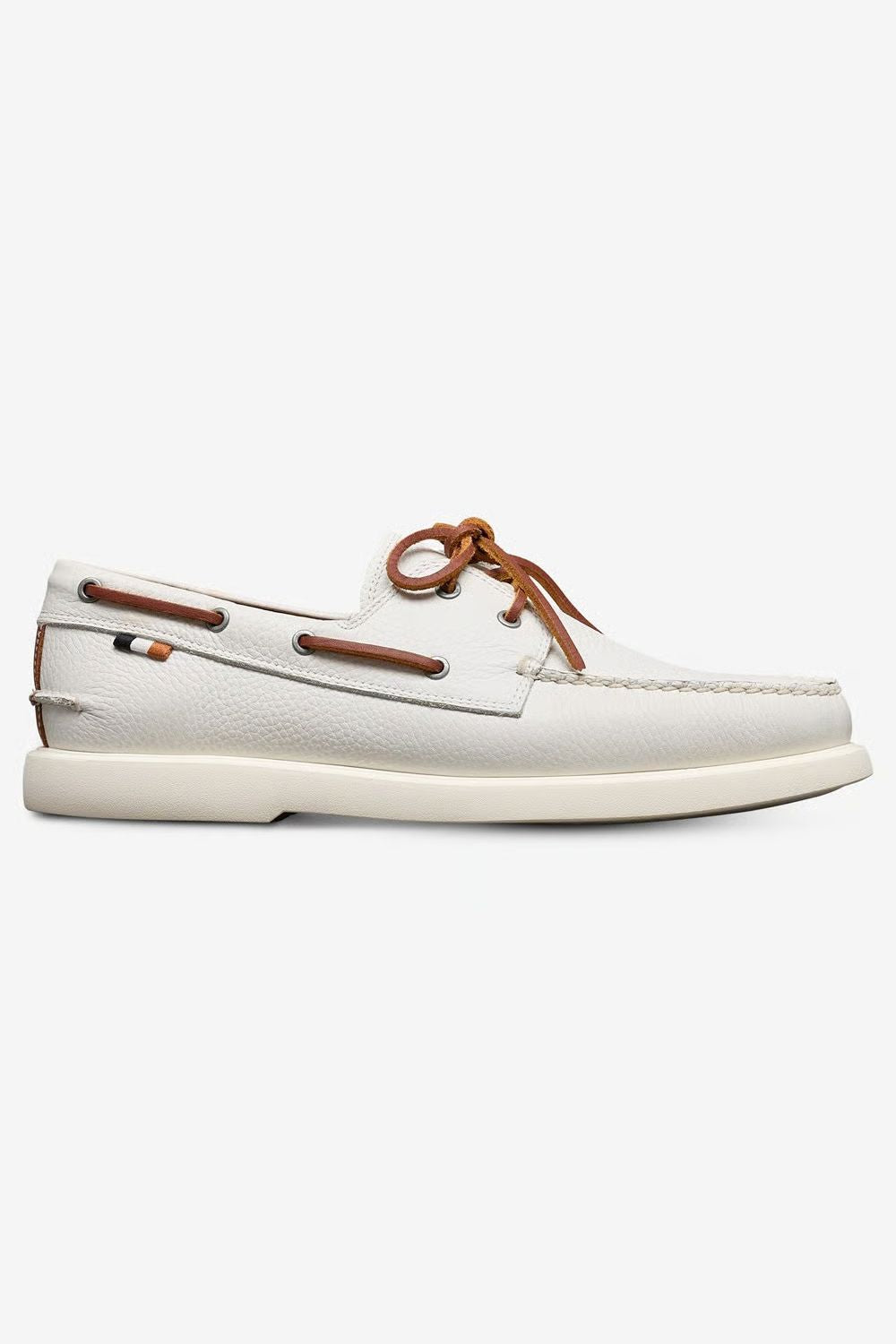 Panama Boat Shoe in White Weatherproof Leather by Allen Edmonds