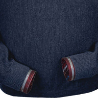 Baby Alpaca 'Links Stitch' Open Bottom Crew Neck Sweater in Denim Heather by Peru Unlimited