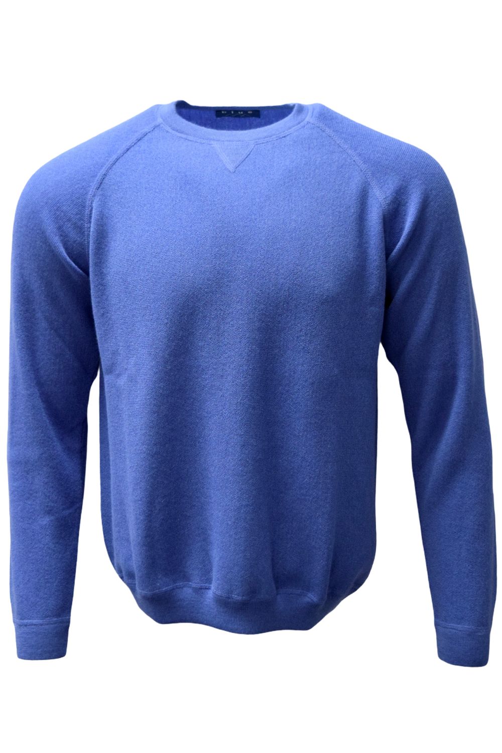 Baby Alpaca Links Knit Raglan Sleeve Sweatshirt-Style Sweater in Regal Blue by Blue 1899