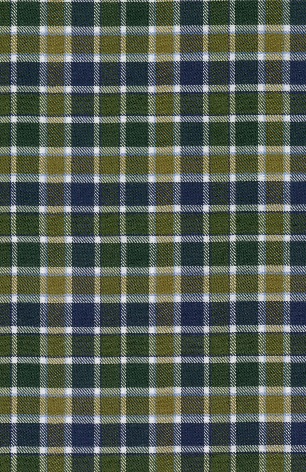 Prep Twill Check Long Sleeve Sport Shirt with Button Down Collar in Hunter Multi by Scott Barber