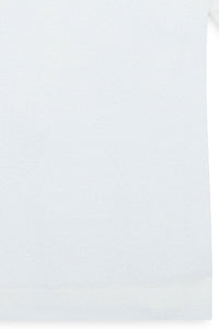 Fine Gauge Bouclé Knit Polo in White by Scott Barber