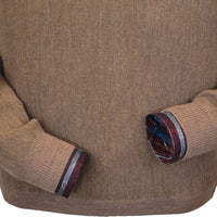 Baby Alpaca 'Links Stitch' Open Bottom Crew Neck Sweater in Vicuna by Peru Unlimited