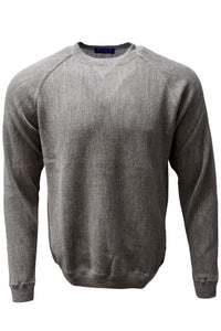 Baby Alpaca Links Knit Raglan Sleeve Sweatshirt-Style Sweater in Grey by Blue 1899