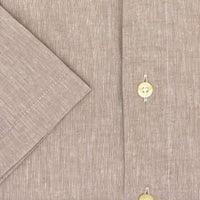 Linen and Cotton Short Sleeve Sport Shirt in Beige by Viyella