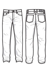'Old Dyed Denim' Stretch 5-Pocket Jeans in Navy, Size 34x32 (Modern Straight Fit) by Ballin