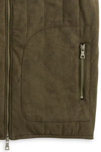 Vegan Suede Puffer Vest in Coffee by Scott Barber