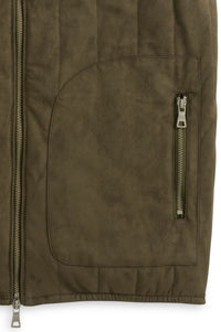 Vegan Suede Puffer Vest in Coffee by Scott Barber