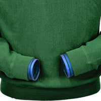Baby Alpaca 'Links Stitch' Sweatshirt-Style Crew Neck Sweater in Pebble Green (Size XX-Large) by Peru Unlimited