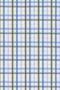 Stretch Tattersall Cotton Comfort Sport Shirt in Sage and Blue by Scott Barber