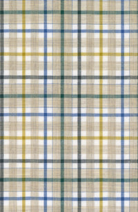 Organic Cotton Mélange Plaid Long Sleeve Sport Shirt with Button Down Collar in Khaki by Scott Barber