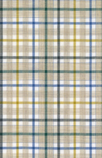 Organic Cotton Mélange Plaid Long Sleeve Sport Shirt with Button Down Collar in Khaki by Scott Barber