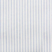 Blue Textured Stripe Wrinkle-Free Stretch Cotton Dress Shirt with Spread Collar by Cooper & Stewart