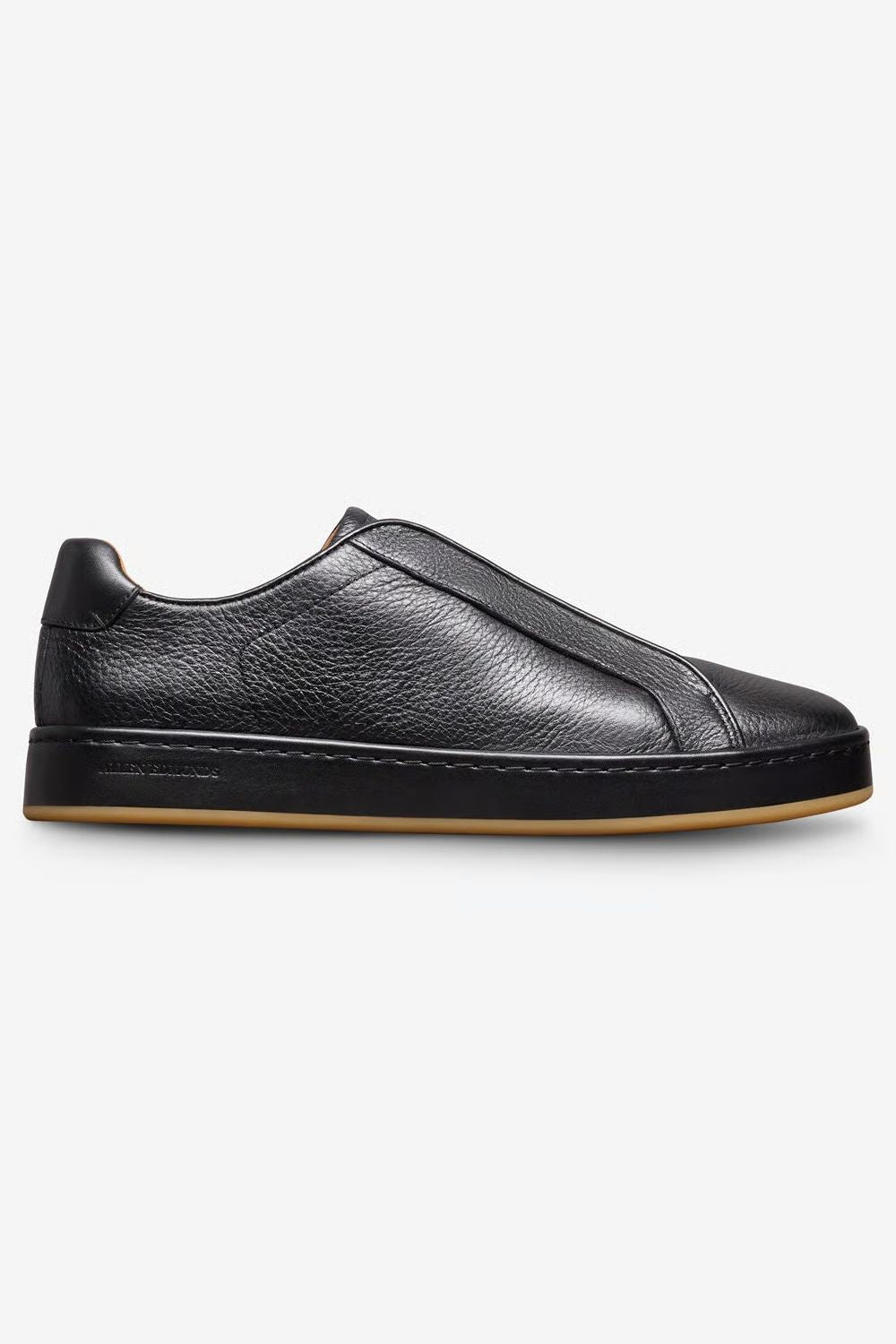 Banks Court Slip-On Stretch-Lace Sneaker in Black Leather by Allen Edmonds