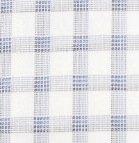 White and Blue Box Plaid Cotton Dress Shirt with Button-Down Collar by Cooper & Stewart