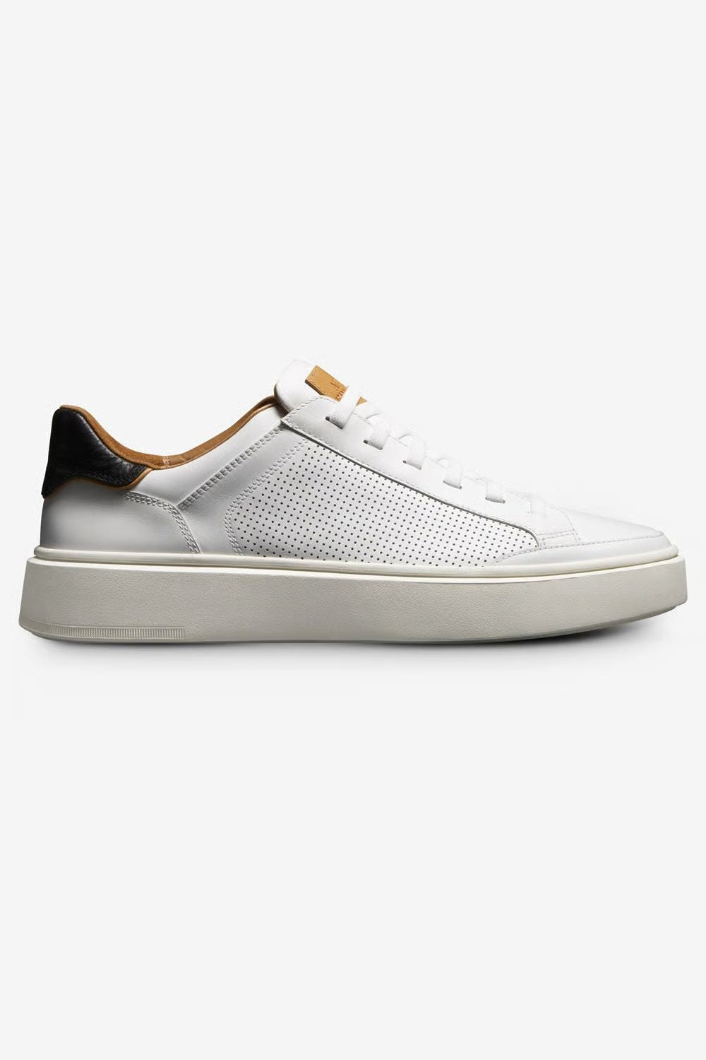 Oliver Slip-On Stretch-Lace Sneaker in White Leather by Allen Edmonds