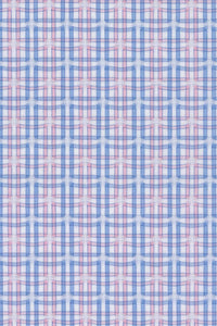 Jacquard Plaid Cotton Windowpane Check Sport Shirt in Pink and Blue (Size Large) by Scott Barber