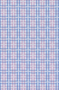 Jacquard Plaid Cotton Windowpane Check Sport Shirt in Pink and Blue (Size Large) by Scott Barber