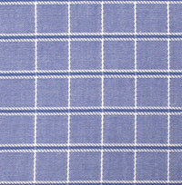 Blue Satin Check Wrinkle-Free Cotton Dress Shirt with Spread Collar by Cooper & Stewart