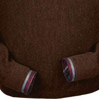 Baby Alpaca 'Links Stitch' Open Bottom Crew Neck Sweater in Bark Heather by Peru Unlimited