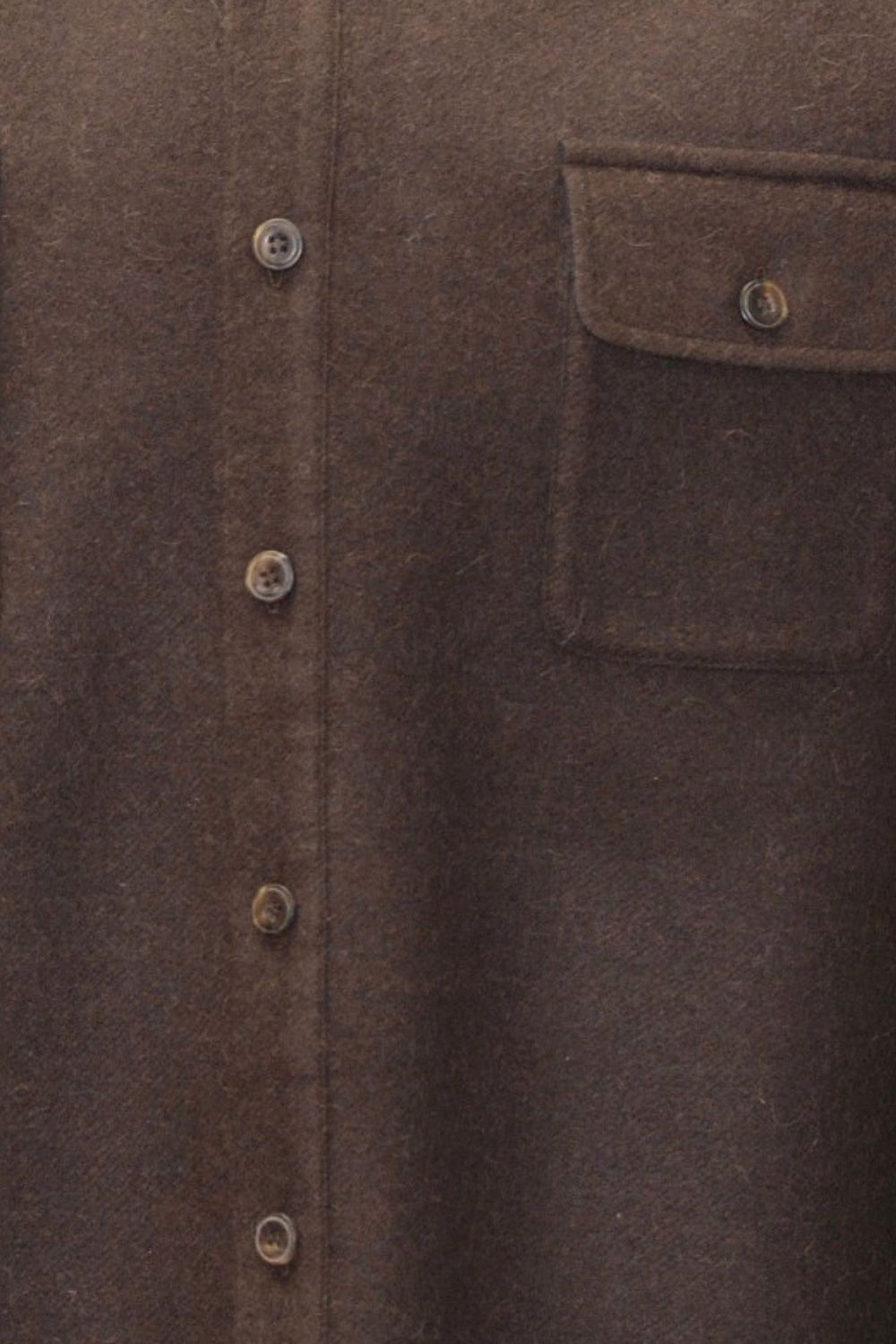 Baby Alpaca & Merino Wool Double Face CPO Shirt Jacket in Brown/Navy by Blue 1899