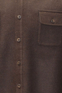 Baby Alpaca & Merino Wool Double Face CPO Shirt Jacket in Brown/Navy by Blue 1899